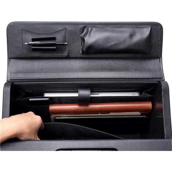 Rolling 17" Laptop Briefcase on Wheels Attache Lawyers Case Legal Size - Picture 4 of 7